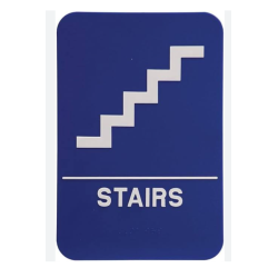 Letrero BAJAR ESCALERAS Grande Azul