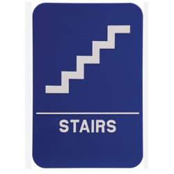 Letrero BAJAR ESCALERAS Grande Azul