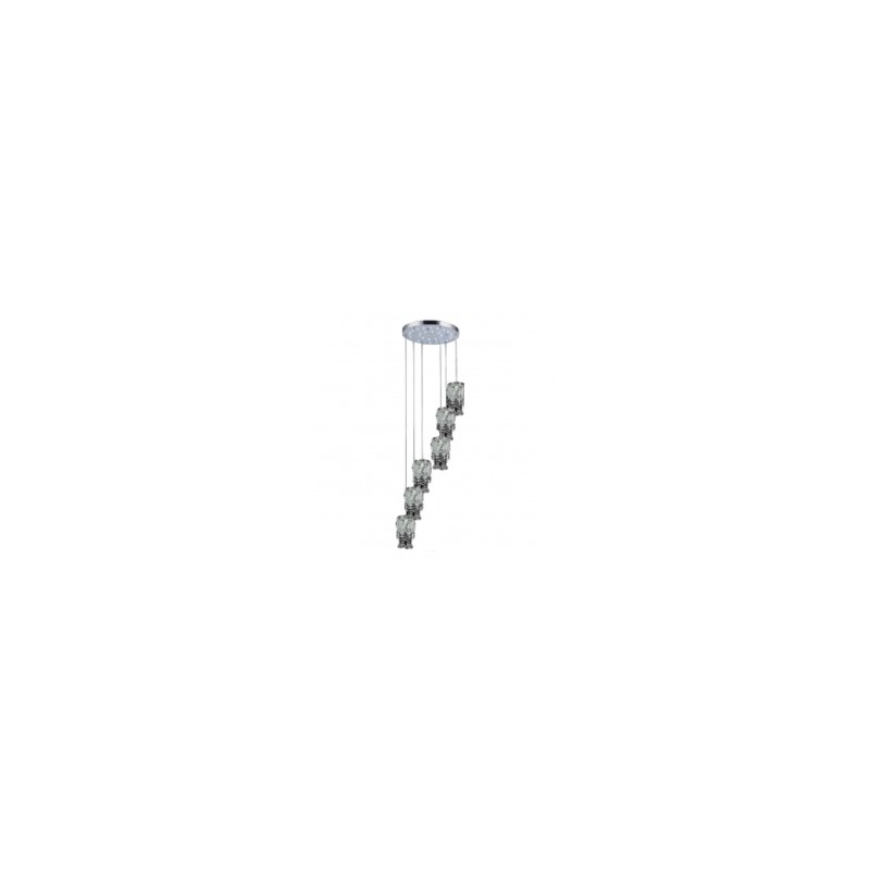Lampara colgante Campana de Cristal 6 luces